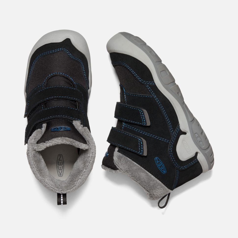 Keen Schwarz-mykonosblau Chukka Mit Großen Knoten Und Doppelriemen Für Kinder