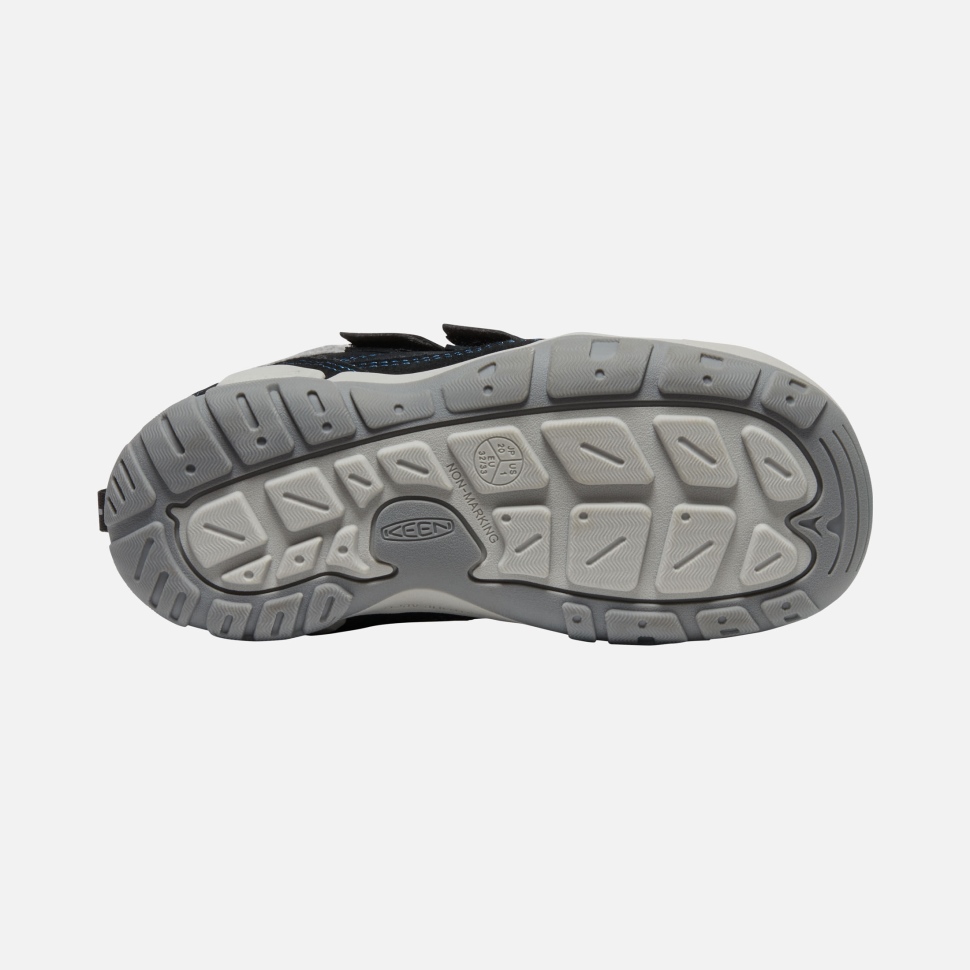 Keen Schwarz-mykonosblau Chukka Mit Großen Knoten Und Doppelriemen Für Kinder