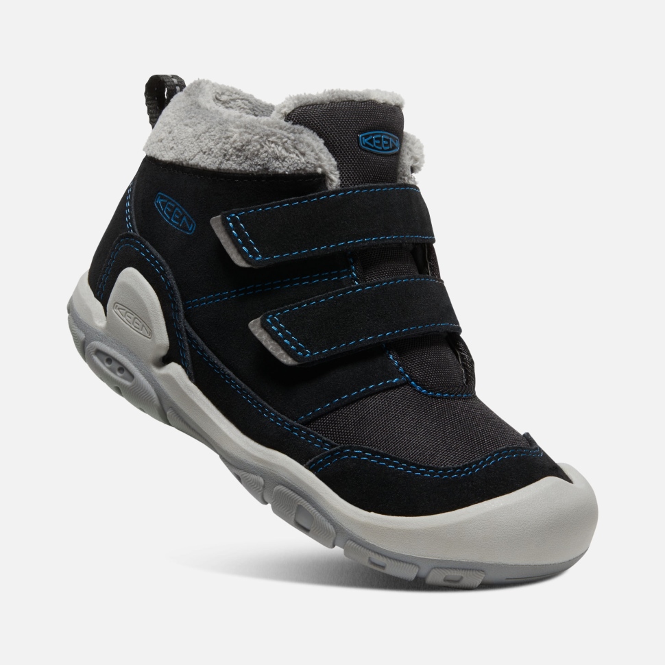 Keen Schwarz-mykonosblau Chukka Mit Großen Knoten Und Doppelriemen Für Kinder