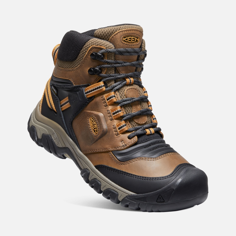 Keen Bison-goldbrauner Ridge Flex Wasserdichter Herrenstiefel Breit