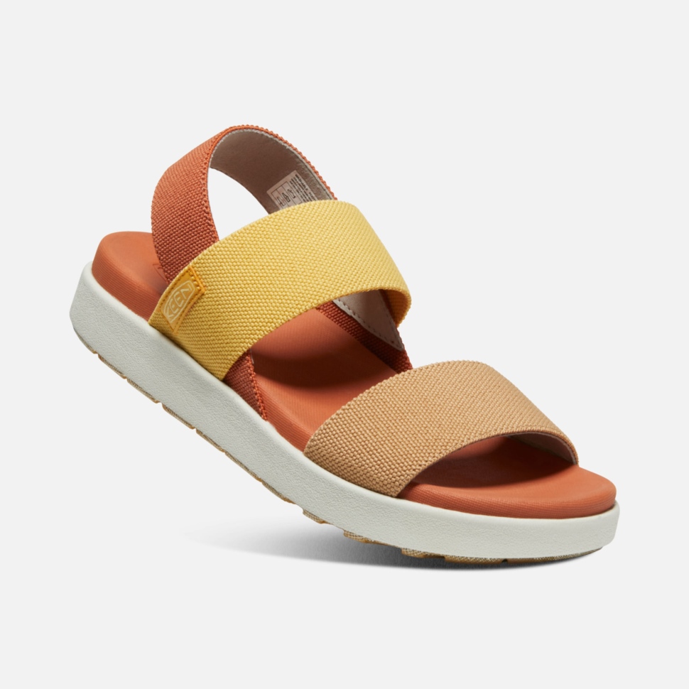 Keen Fossil Orange-silberne Birch Damen-elle-sandale Mit Riemchenriemen