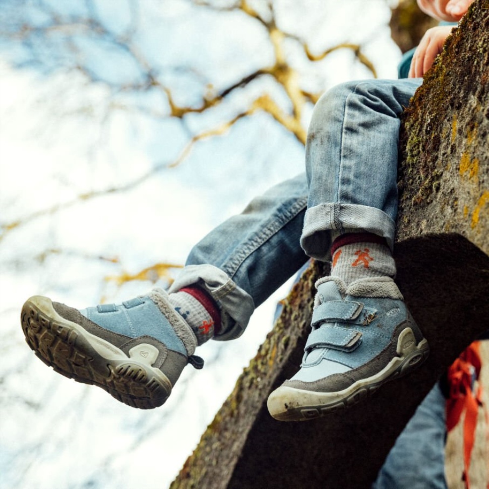 Magnet-blue Shadow Keen Chukka Mit Doppelriemen Und Knotch Für Große Kinder