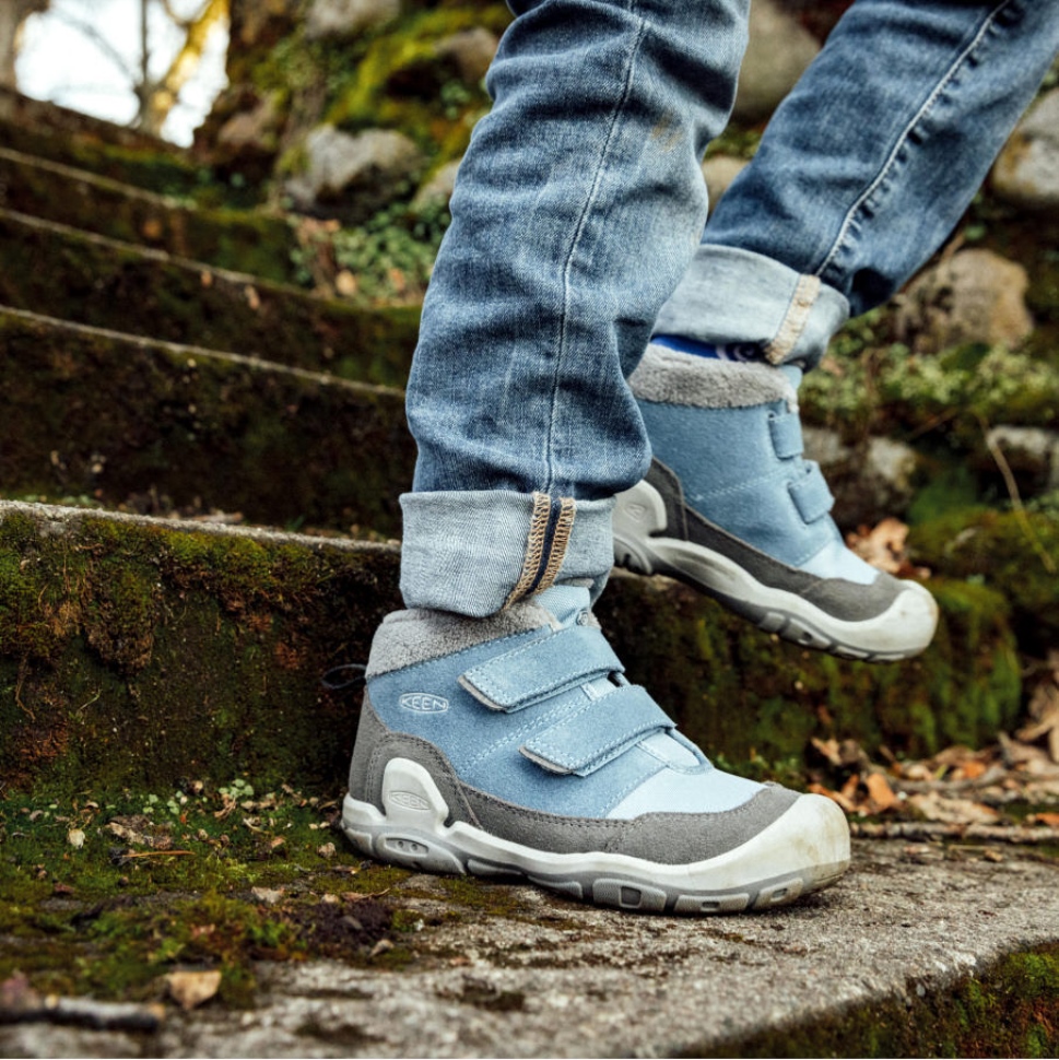 Magnet-blue Shadow Keen Chukka Mit Doppelriemen Und Knotch Für Kleine Kinder