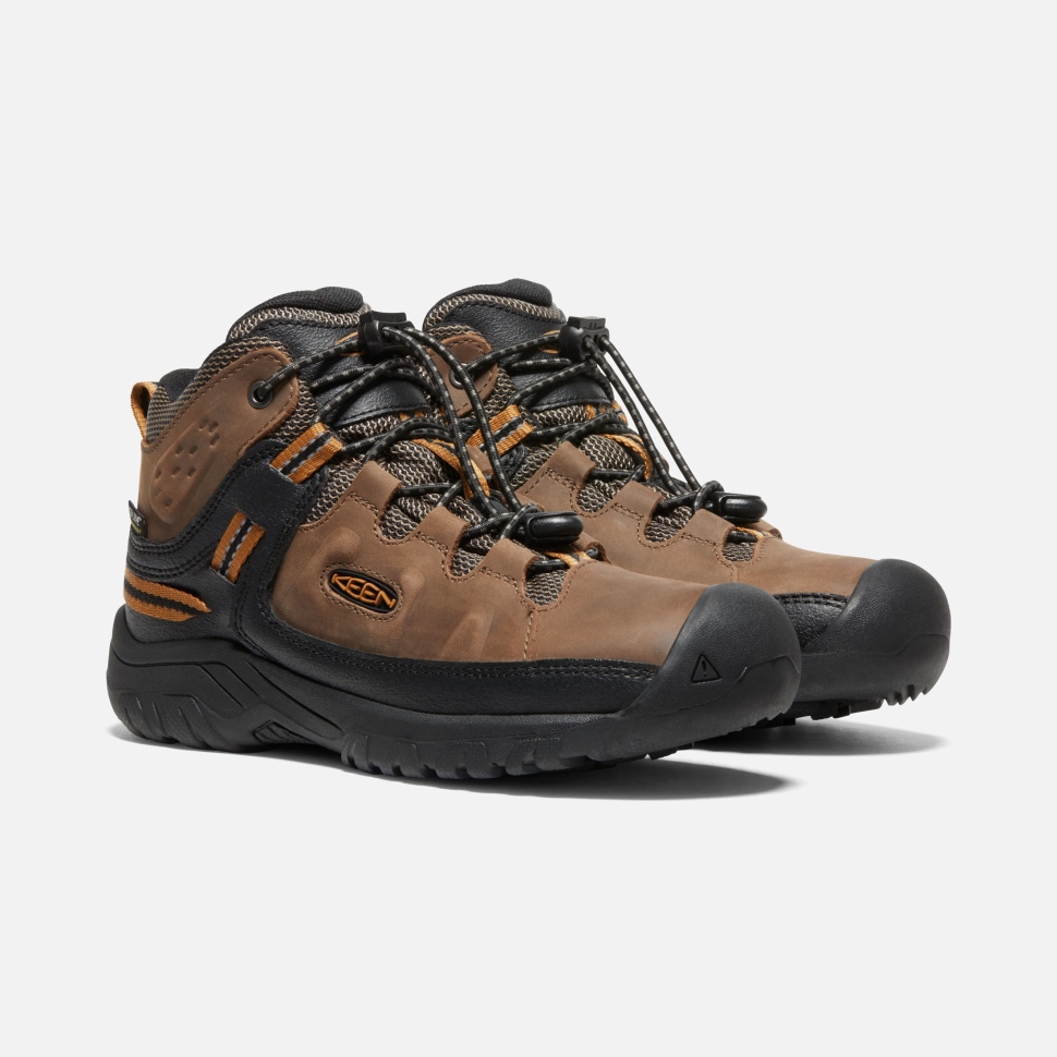 Dunkel Erde-goldbrauner Wasserdichter Targhee-stiefel Für Große Kinder Keen