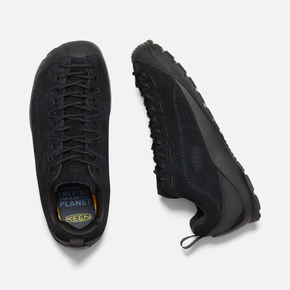 Behaarte Schwarz-schwarze Jaspis-Veloursleder-Sneaker Für Damen Keen