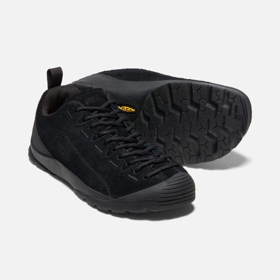 Behaarte Schwarz-schwarze Jaspis-Veloursleder-Sneaker Für Damen Keen