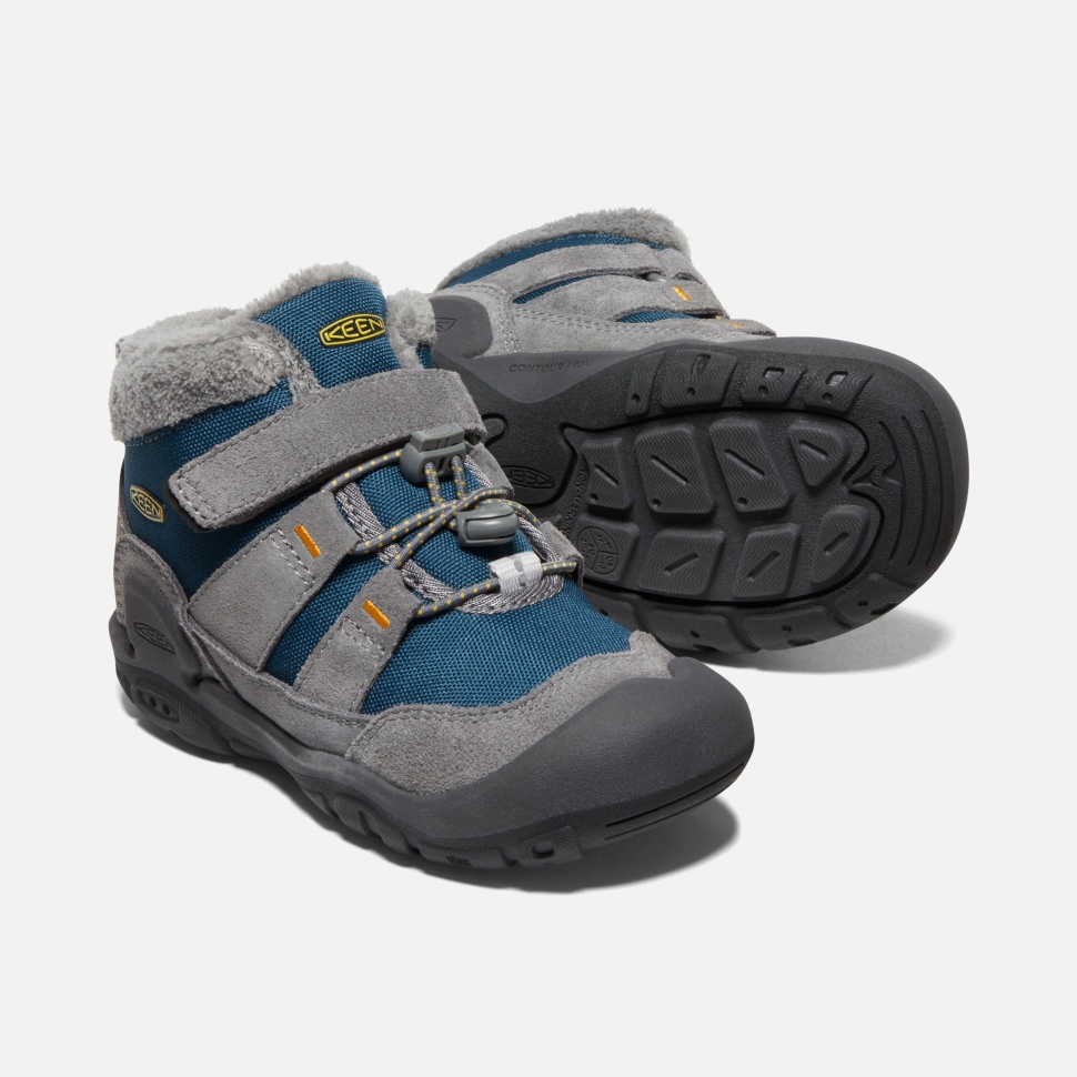 Stahl Grau-blau Flügel Blaugrün Kleiner Kinderknoten Chukka Keen