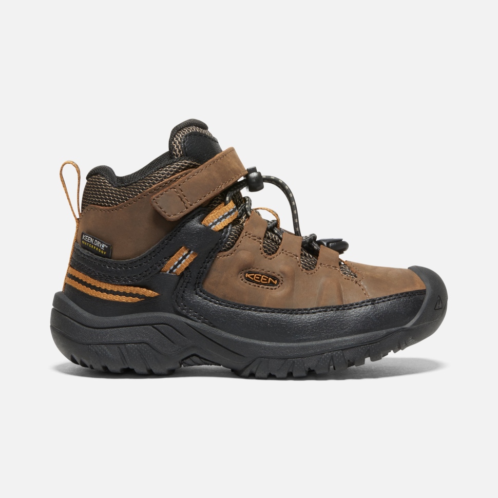 Keen Dark Earth-Goldbrauner Wasserdichter Targhee-Stiefel Für Kleine Kinder