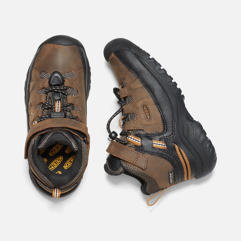 Keen Dark Earth-Goldbrauner Wasserdichter Targhee-Stiefel Für Kleine Kinder