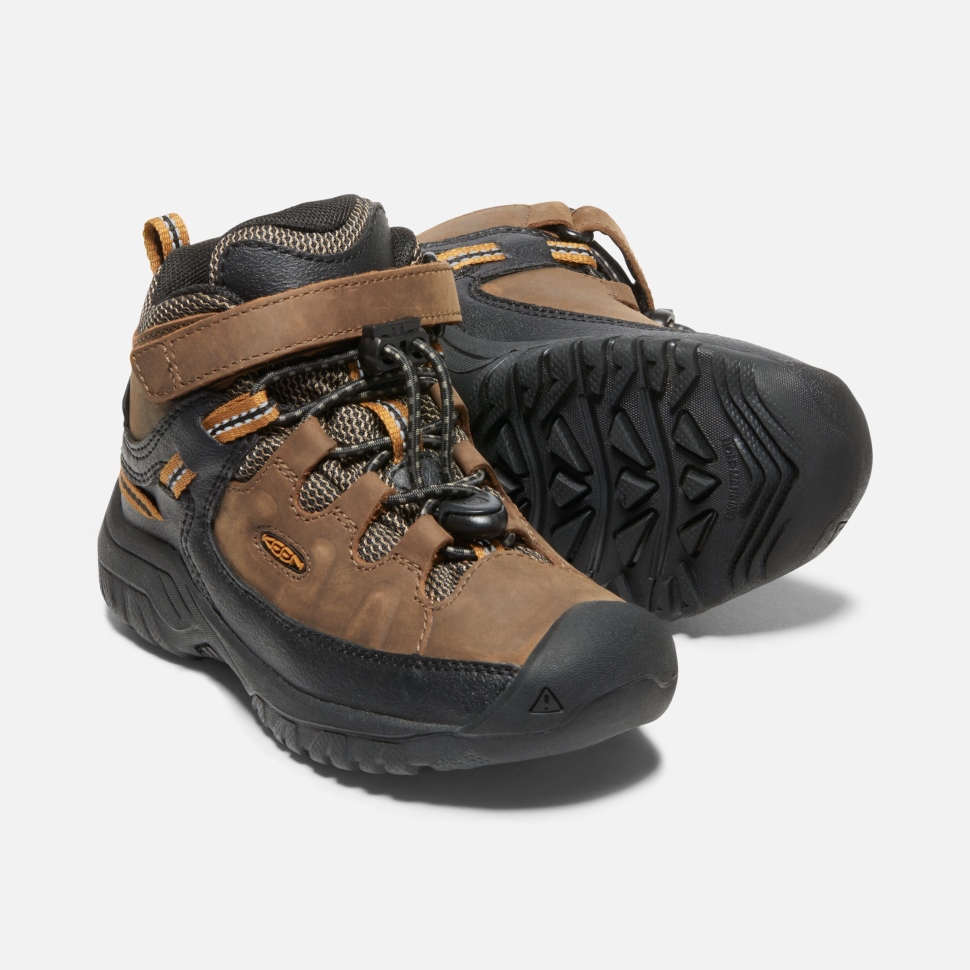 Keen Dark Earth-Goldbrauner Wasserdichter Targhee-Stiefel Für Kleine Kinder