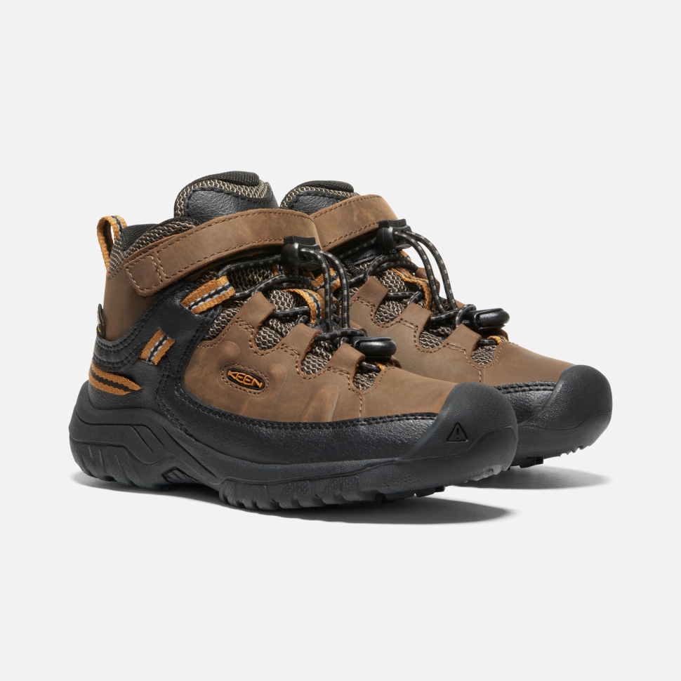 Keen Dark Earth-Goldbrauner Wasserdichter Targhee-Stiefel Für Kleine Kinder