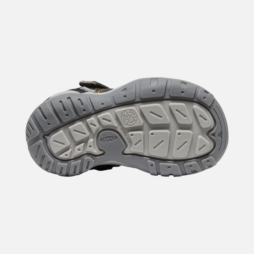 Schwarz-keen Gelber Sneaker Mit Geknoteter Spitze Für Kleinkinder Keen