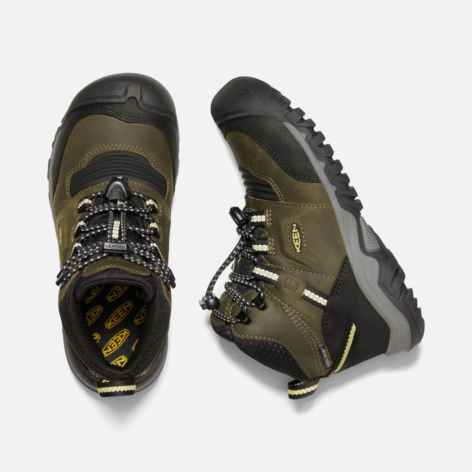 Dark Olive-dusky Citron Ridge Flex Wasserdichter Stiefel Für Große Kinder Keen – Bild 2