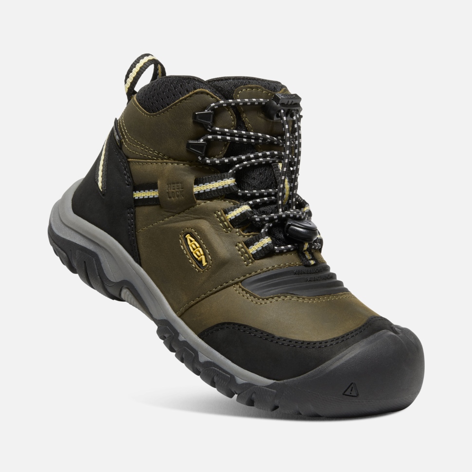 Dark Olive-dusky Citron Ridge Flex Wasserdichter Stiefel Für Große Kinder Keen – Bild 4