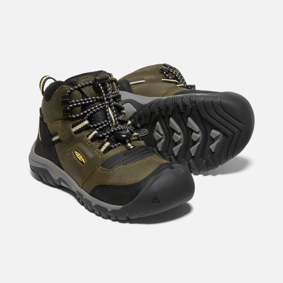 Dark Olive-dusky Citron Ridge Flex Wasserdichter Stiefel Für Große Kinder Keen – Bild 5