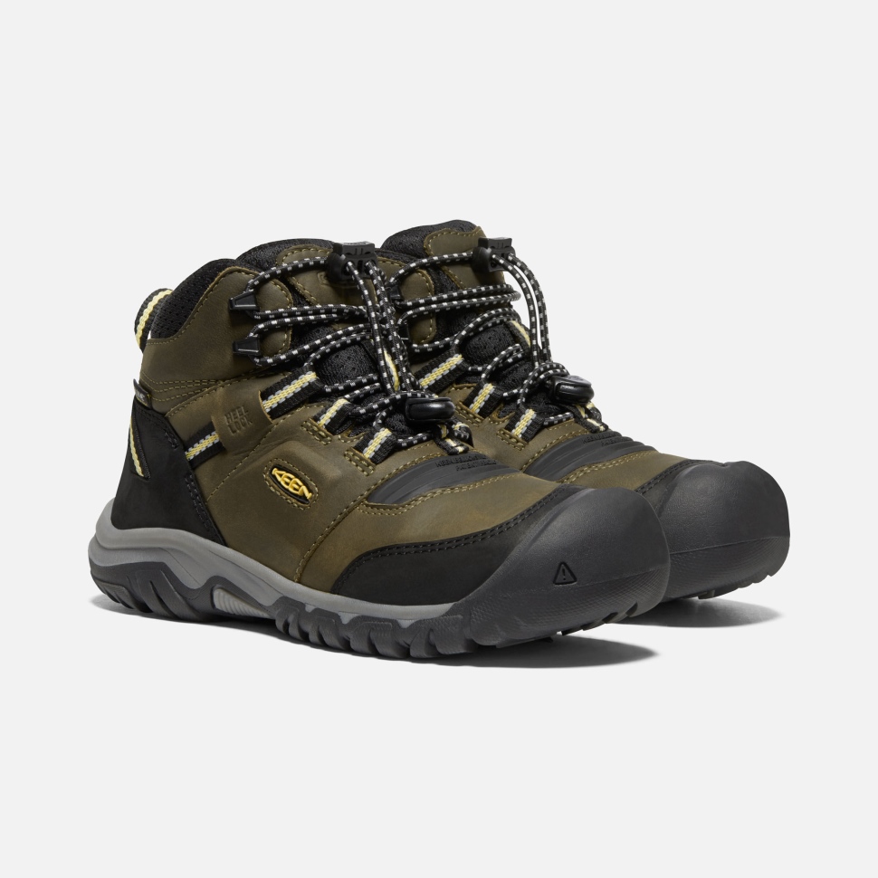 Dark Olive-dusky Citron Ridge Flex Wasserdichter Stiefel Für Große Kinder Keen – Bild 6