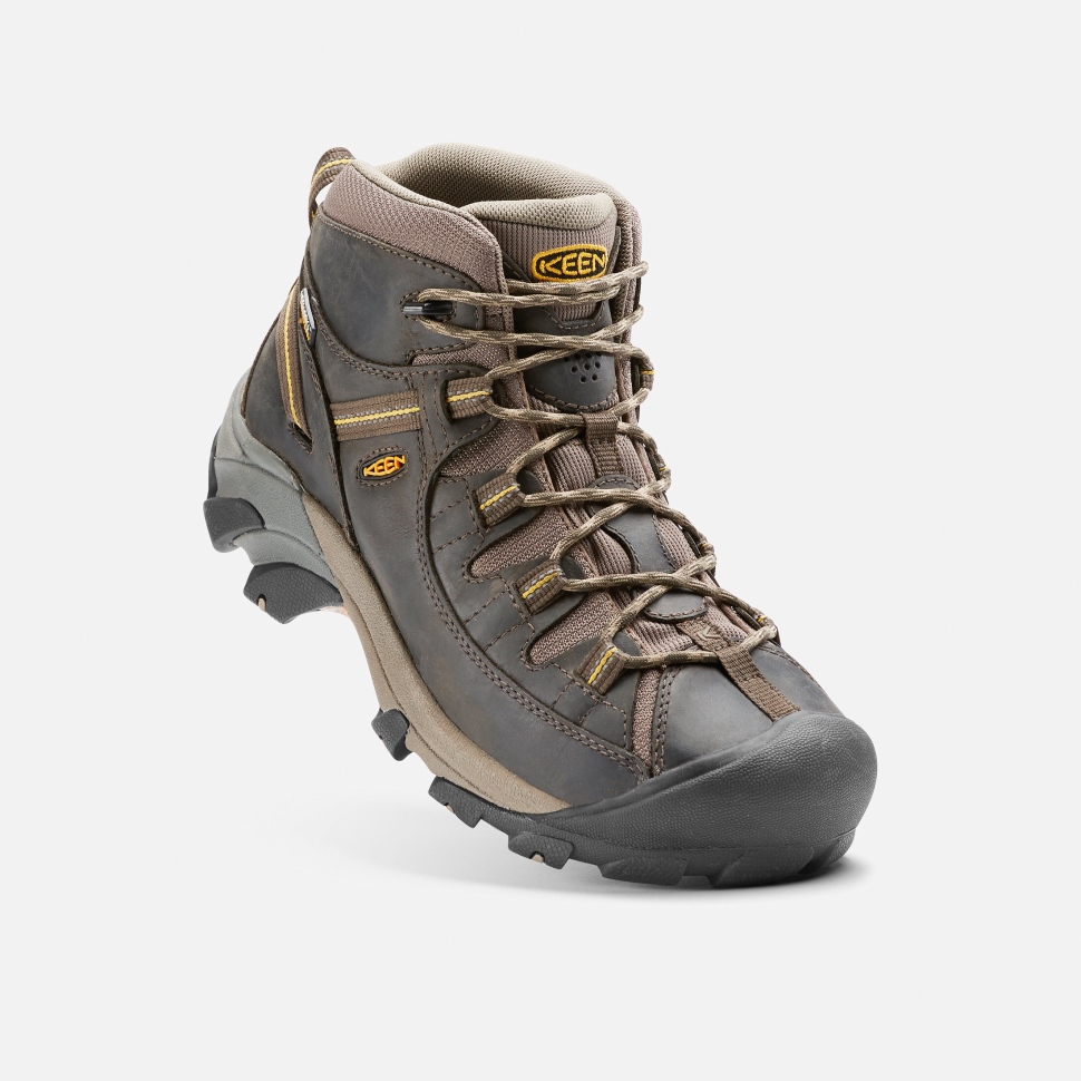 Schwarz Olive-gelb Targhee Ii Mid Wasserdichte Wanderschuhe Für Herren Keen – Bild 4